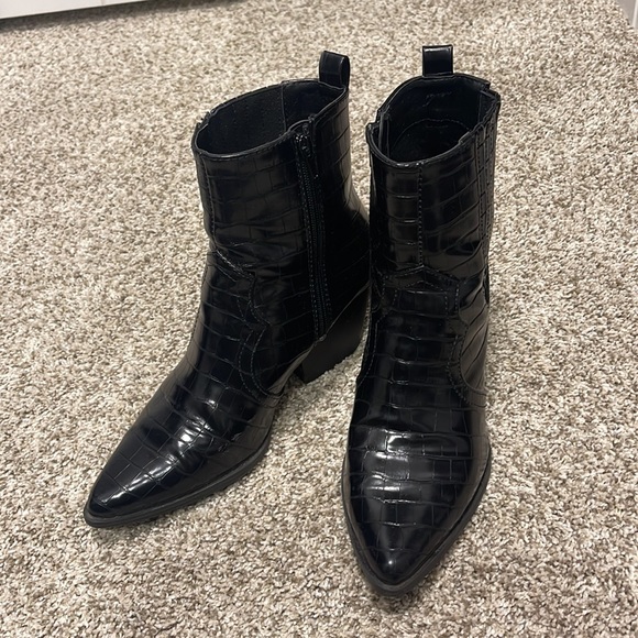 Black Snakeskin Booties - Picture 4 of 4